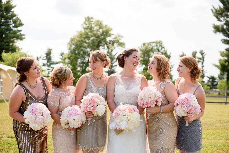 Blush Pinks Meet Gatsby In This Backyard Garden Wedding | Mary + Garret