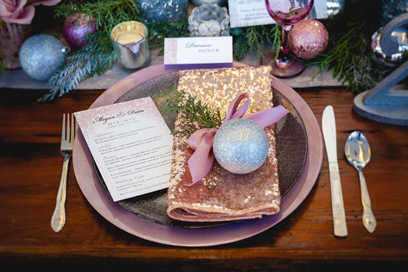 Wedding Scape | Blush Meets Metallics In This Chic Winter Bliss