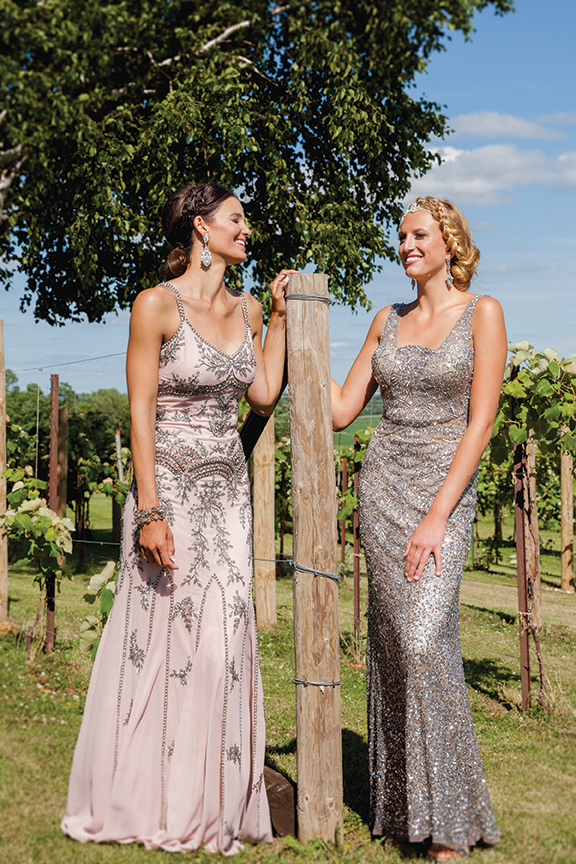 glitz glam dress, metallic bridesmaid dresses