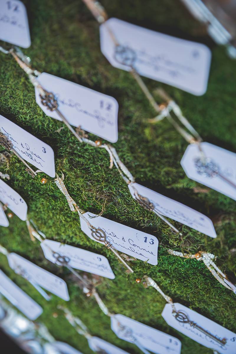 escort card display, greenery escort card display