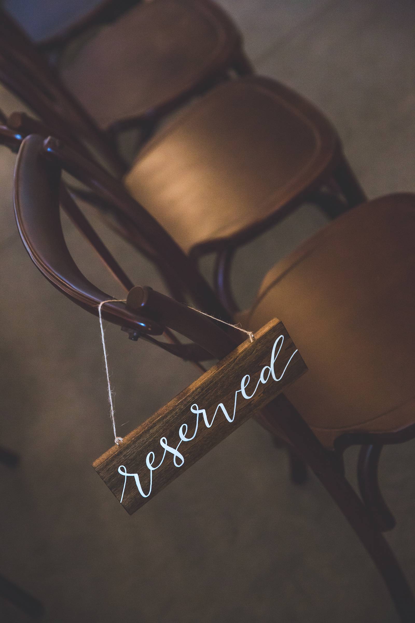 reserved sign, signs, wood sign, wood signs, wood signage, ceremony reserved seating sign