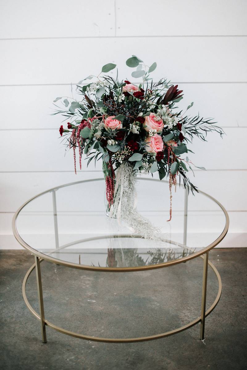 winter bouquet, wedding bouquet, pink blush red marsala bridal bouquet flowers blooms