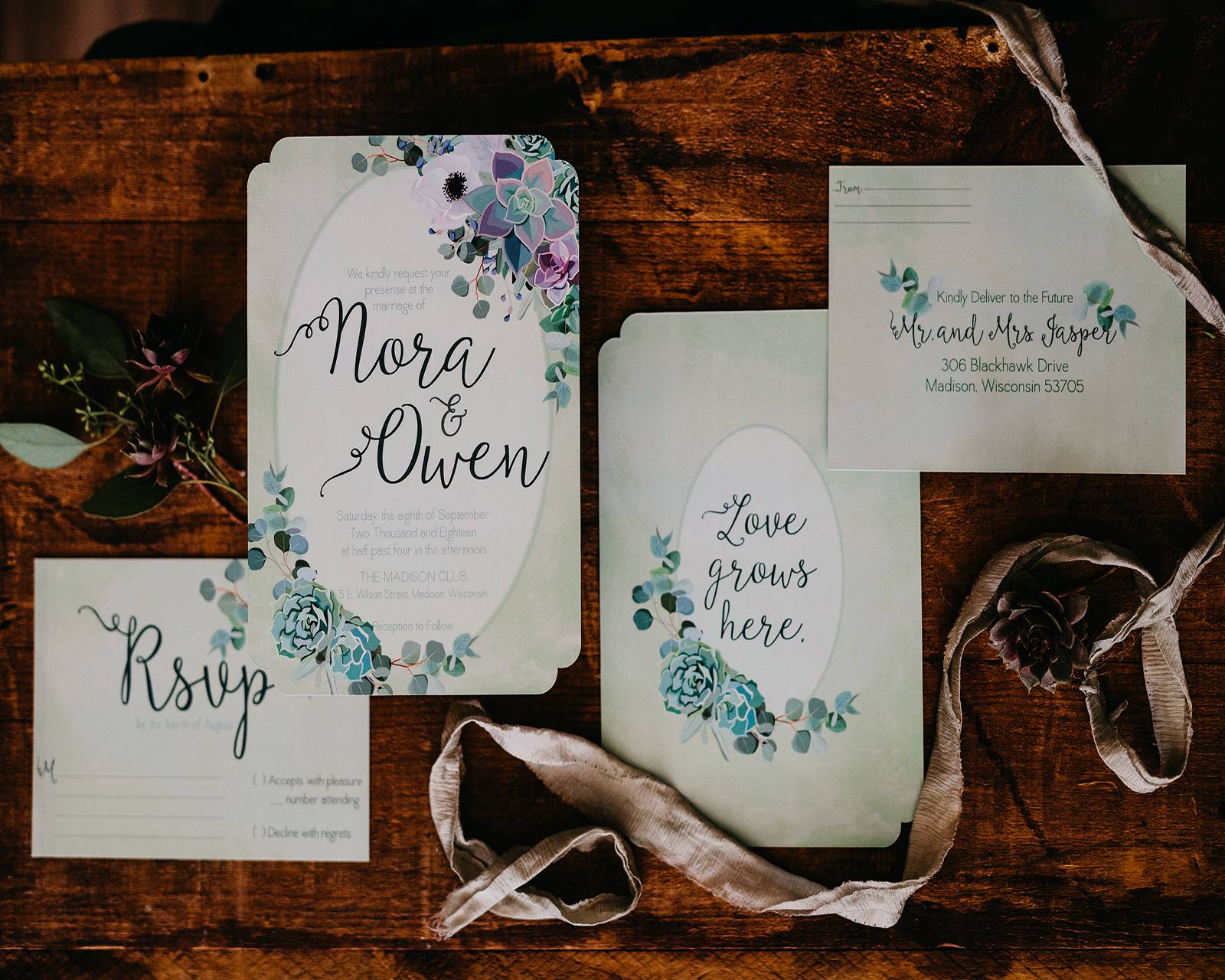 white greenery wedding invitation invites invitation suite table number