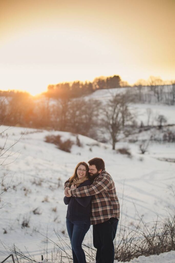 A Snowy Sleigh Ride Engagement Sesh