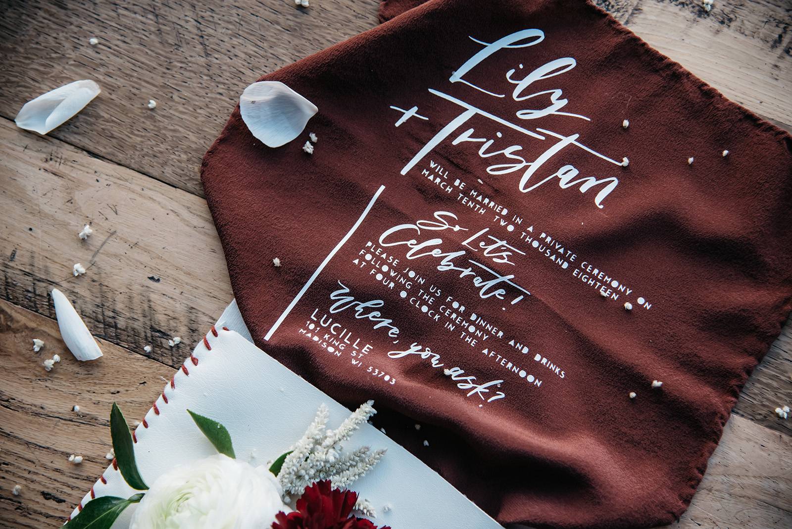 silk calligraphy invitation, invite, invites