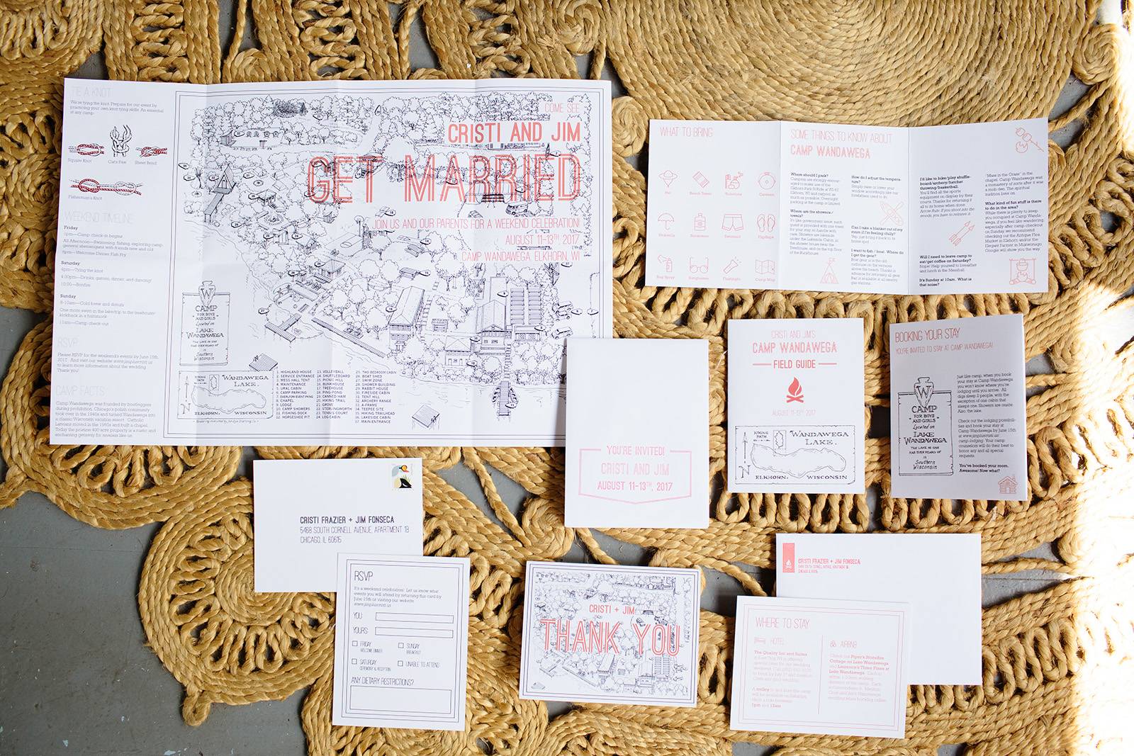 destination
 wedding weekend invitation suite