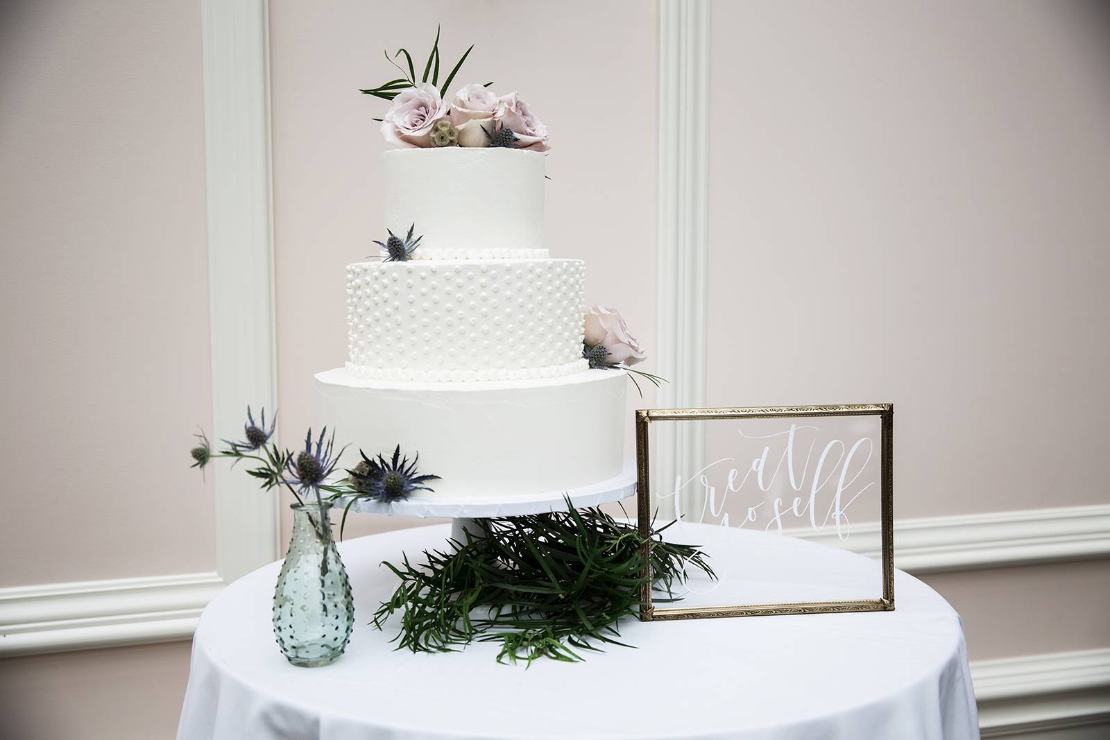 white wedding cake
