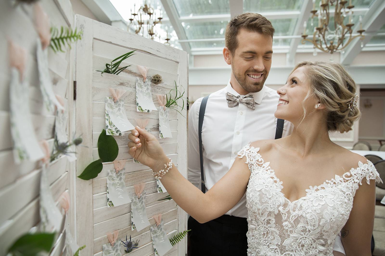 botanical place card escort card display ideas