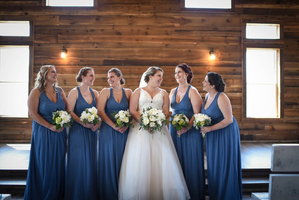 THE PRETTIEST SLATE BLUE TONES AND PEONIES PUT A MODERN TWIST ON THIS RUSTIC FIELDS RESERVE WEDDING