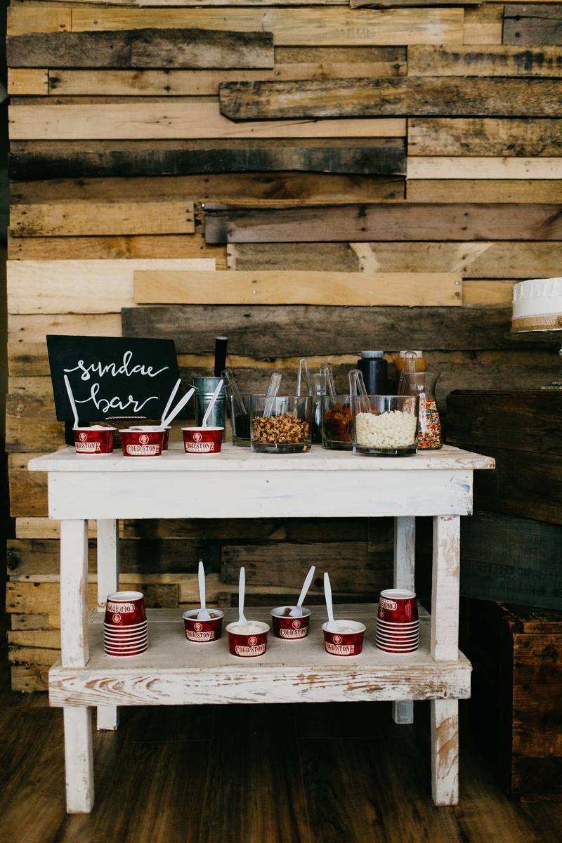 ice cream sundae bar station
