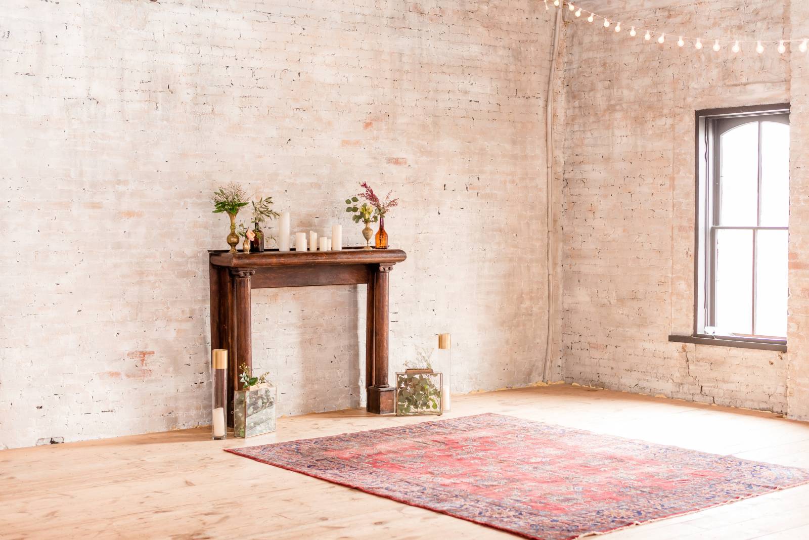 reception fireplace mantle decor