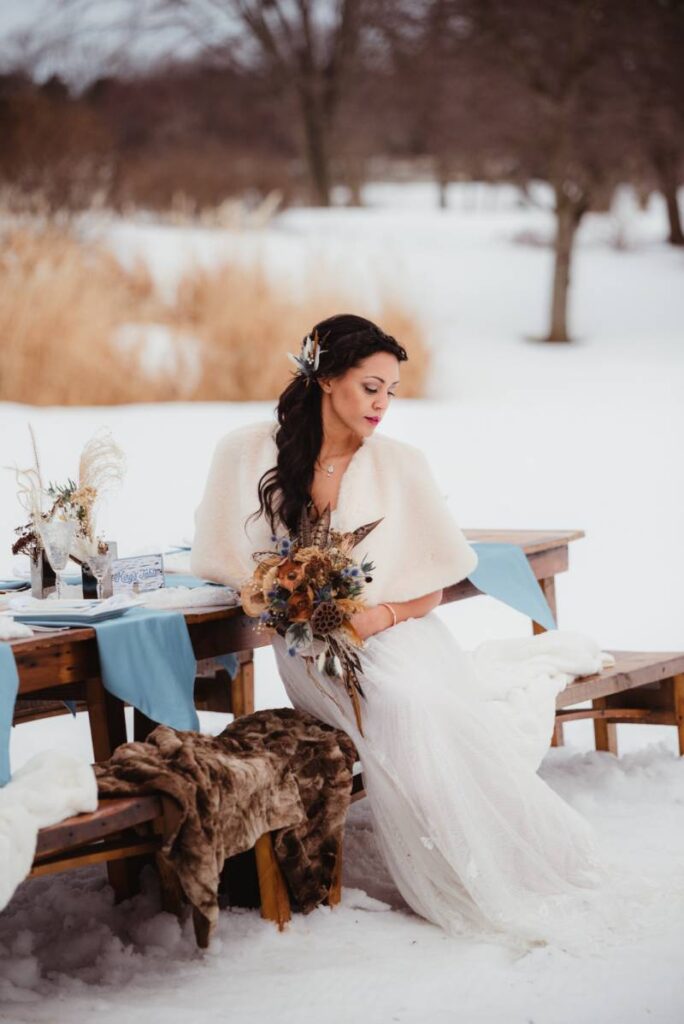 SNOWY WINTER COOL-TONED WEDDING SCAPE | MADISON WEDDING INSPIRATION