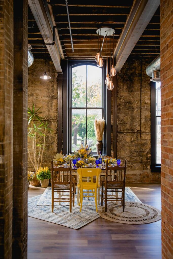 ECLECTIC BLUE + YELLOW VINTAGE BOHO STYLED WEDDING SHOOT AT ELLSWORTH BLOCK | MADISON, WISCONSIN WEDDING INSPIRATION