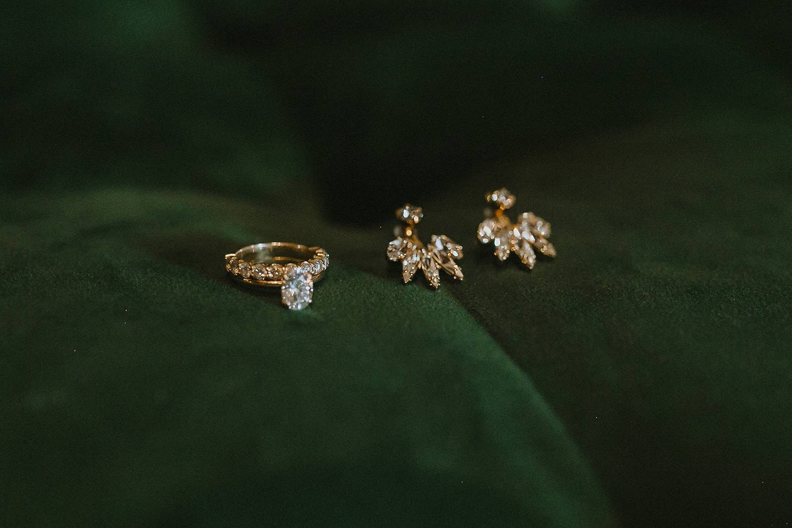 Gold Wedding Rings and Earings