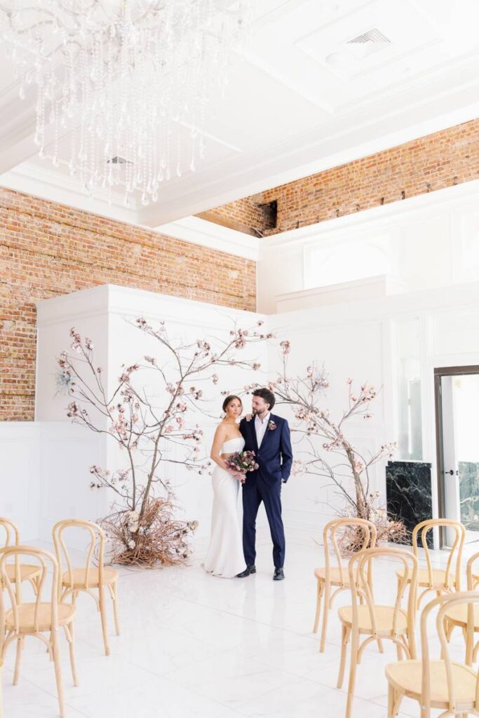 DREAMY MODERN CHERRY BLOSSOM-INSPIRED SPRING STYLED WEDDING SHOOT AT THE TREASURY