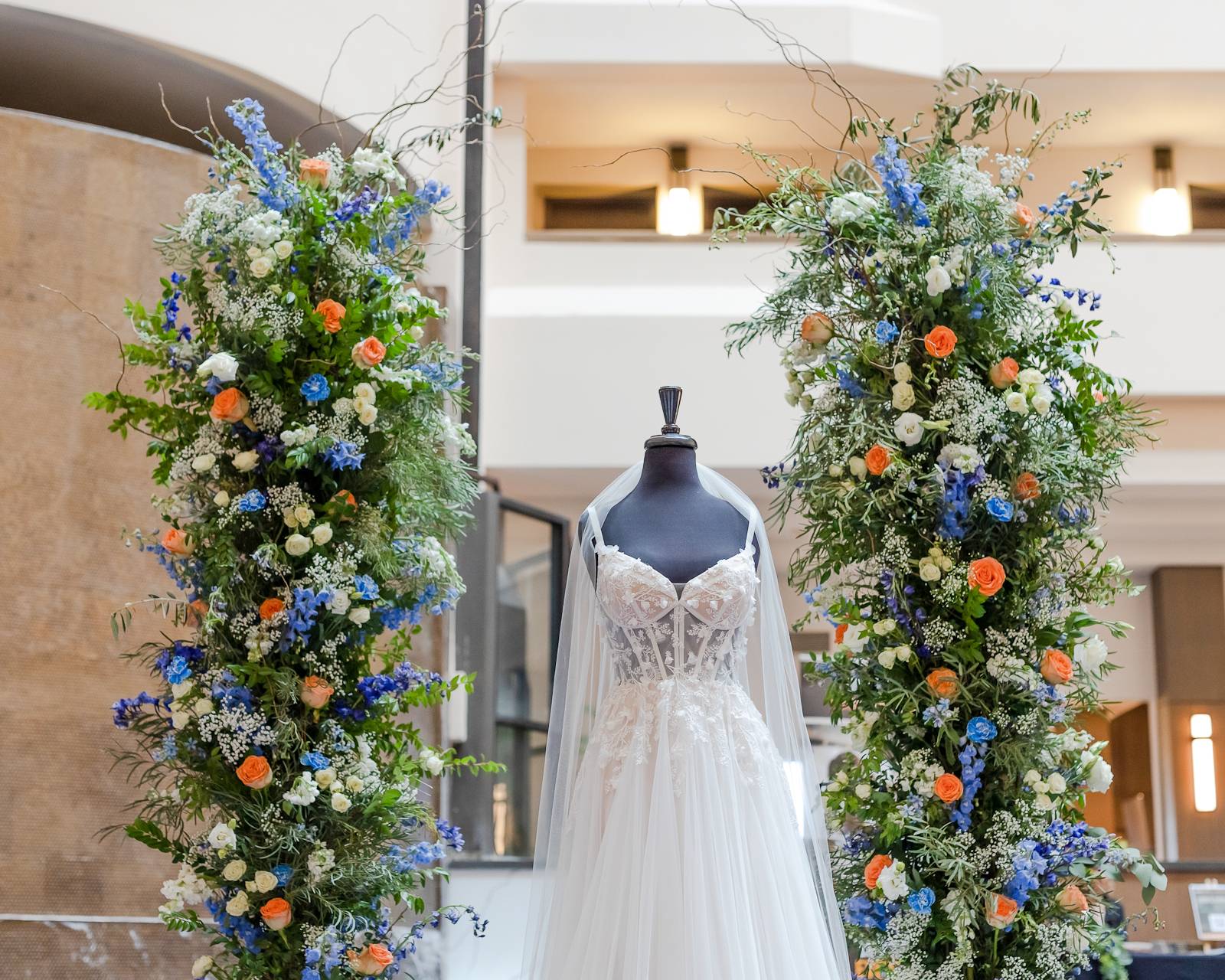 Whimsical Floral Alter and Wedding Dress