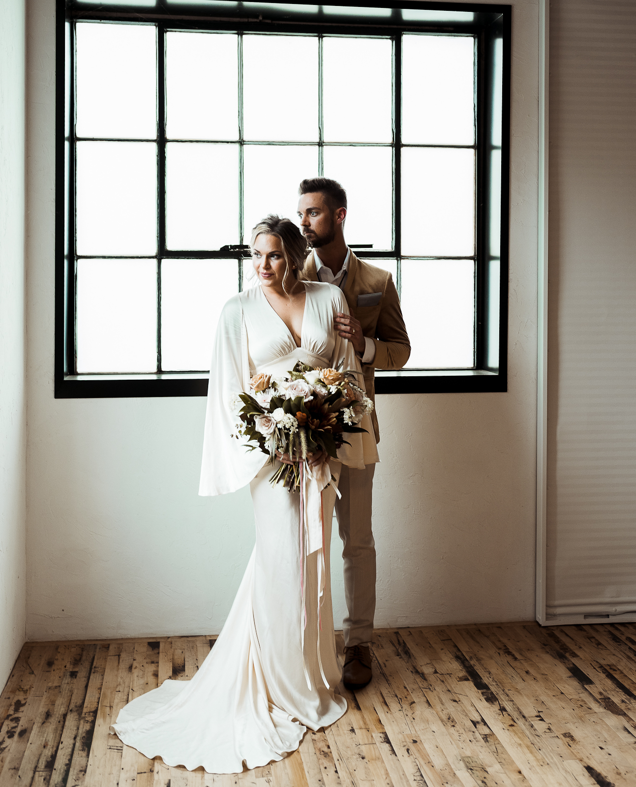 Modern Simple Boho Wedding Dress