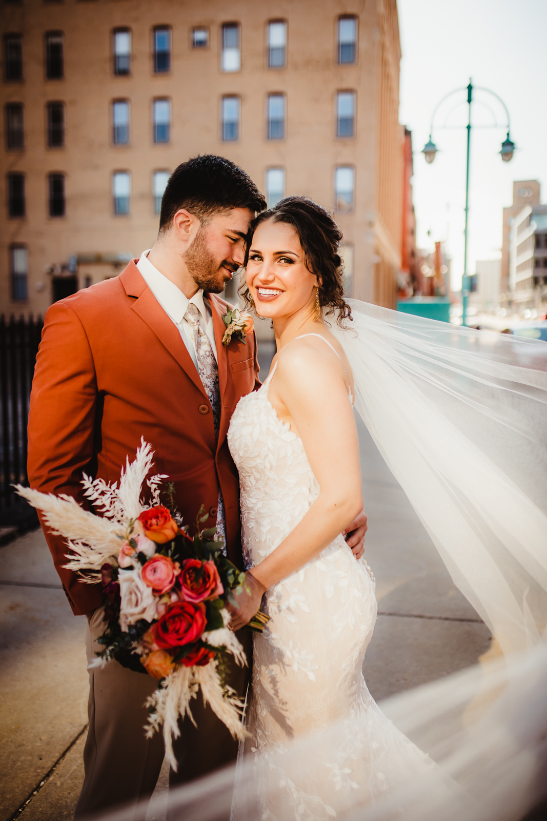 Boho Fall Wedding Couple