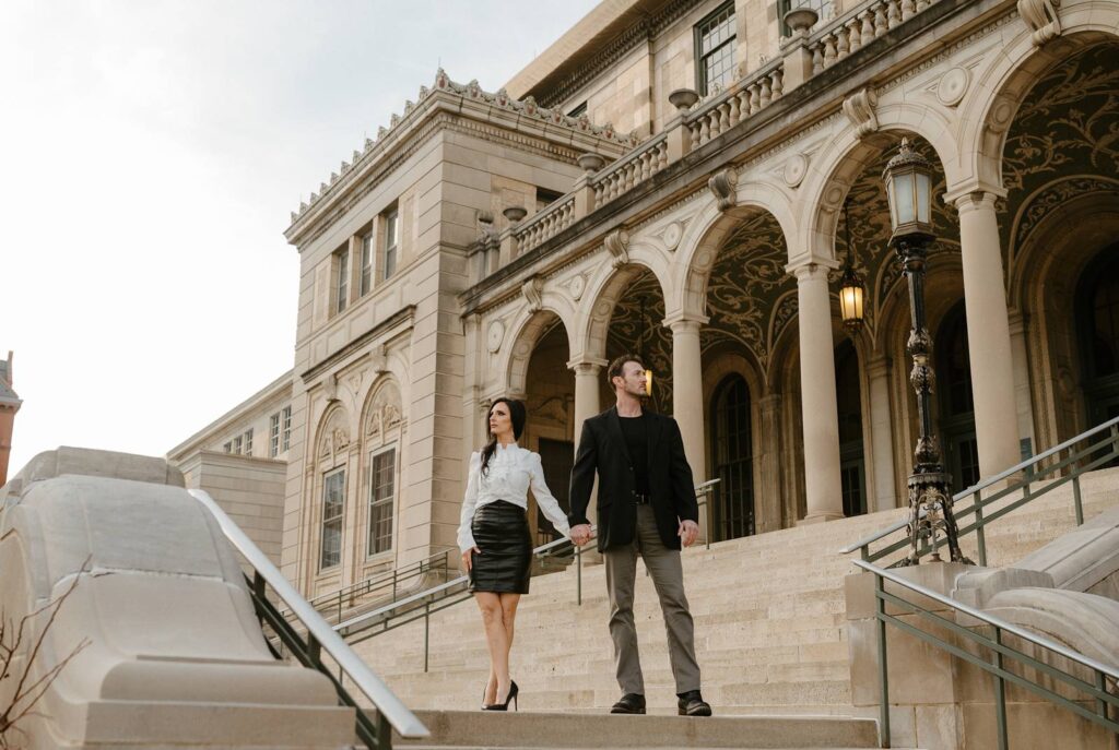 VINTAGE INTIMATE VOGUE-INSPIRED MADISON ENGAGEMENT SESSION | EMILY + PAUL