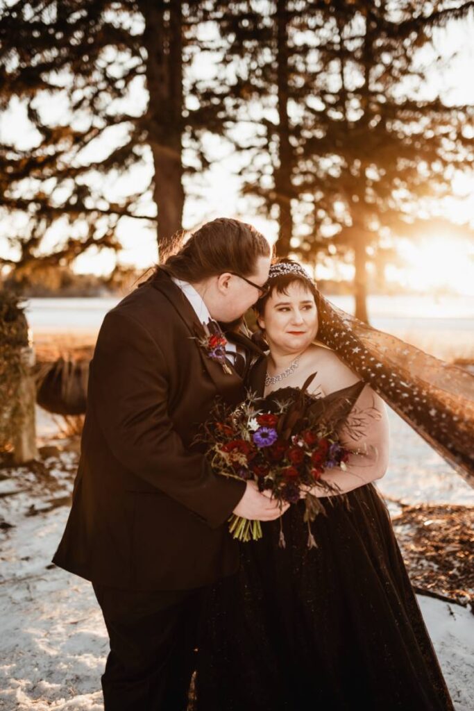 CELESTIAL-INSPIRED WISCONSIN WINTER WEDDING WITH GOTHIC VIBES AT HARVEST MOON POND | SARAH + ANDREW