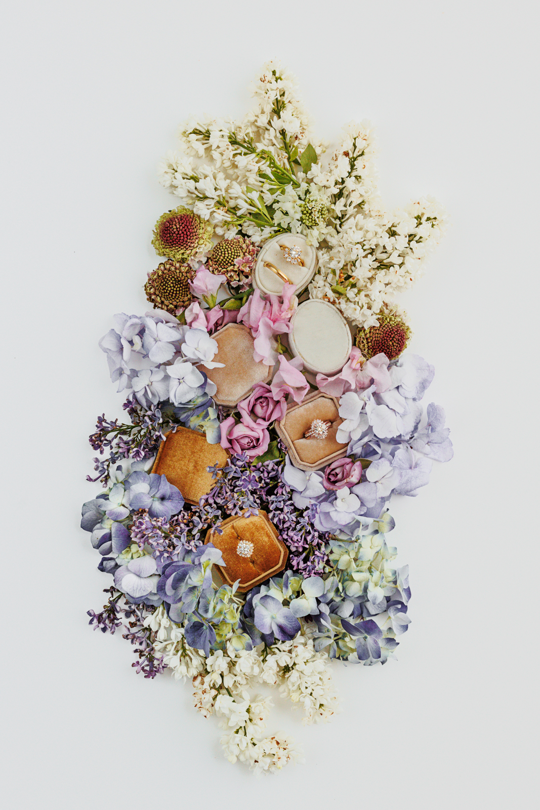 Floral Flat Lay With Rings