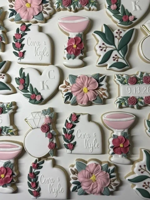 Princess J Cookie Creations – RedRose Wedding Inspired Cookie Flatlay