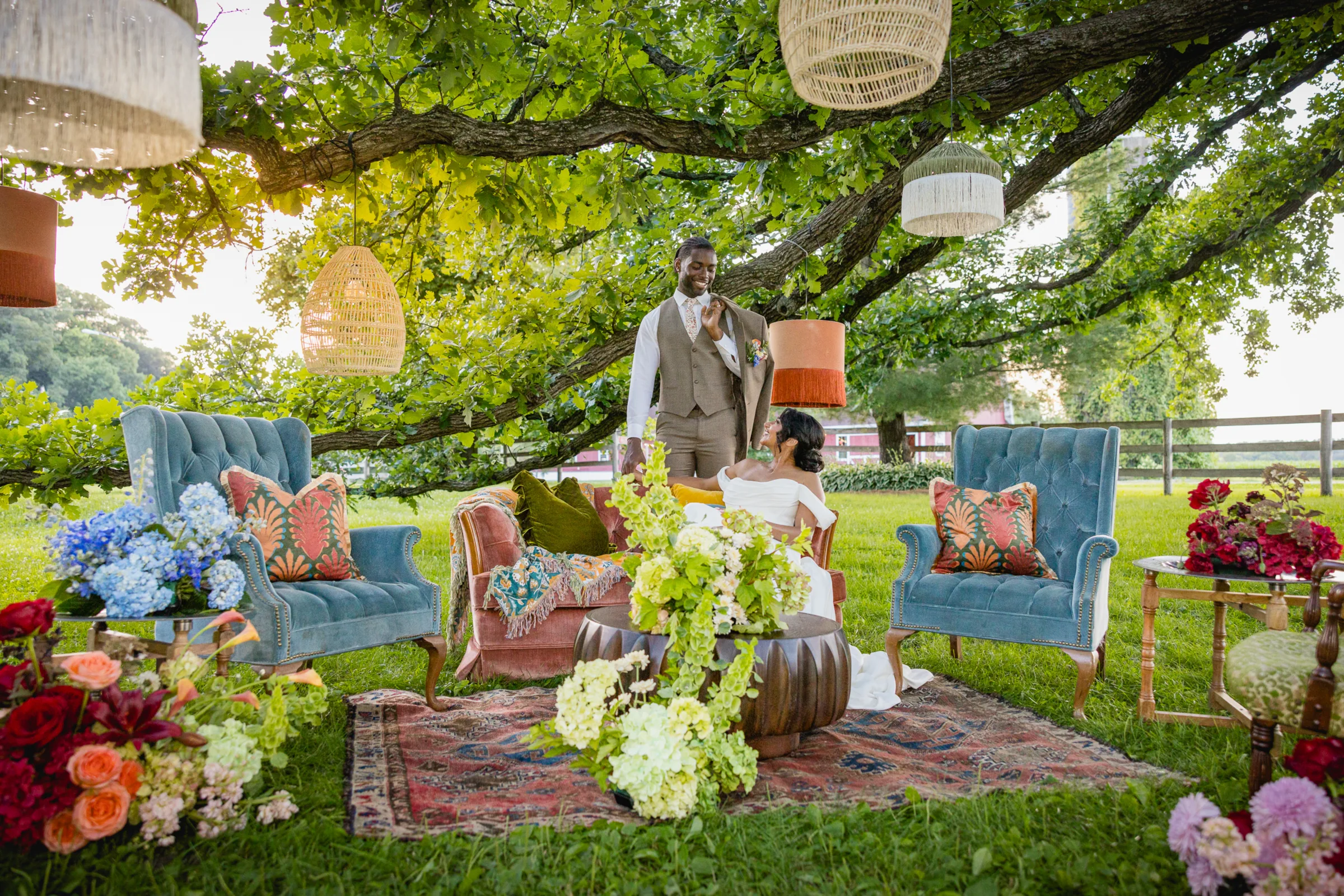 Colorful Meadow Maximalist Wedding Inspiration at Sugarland Barn in Arena, Wisconsin