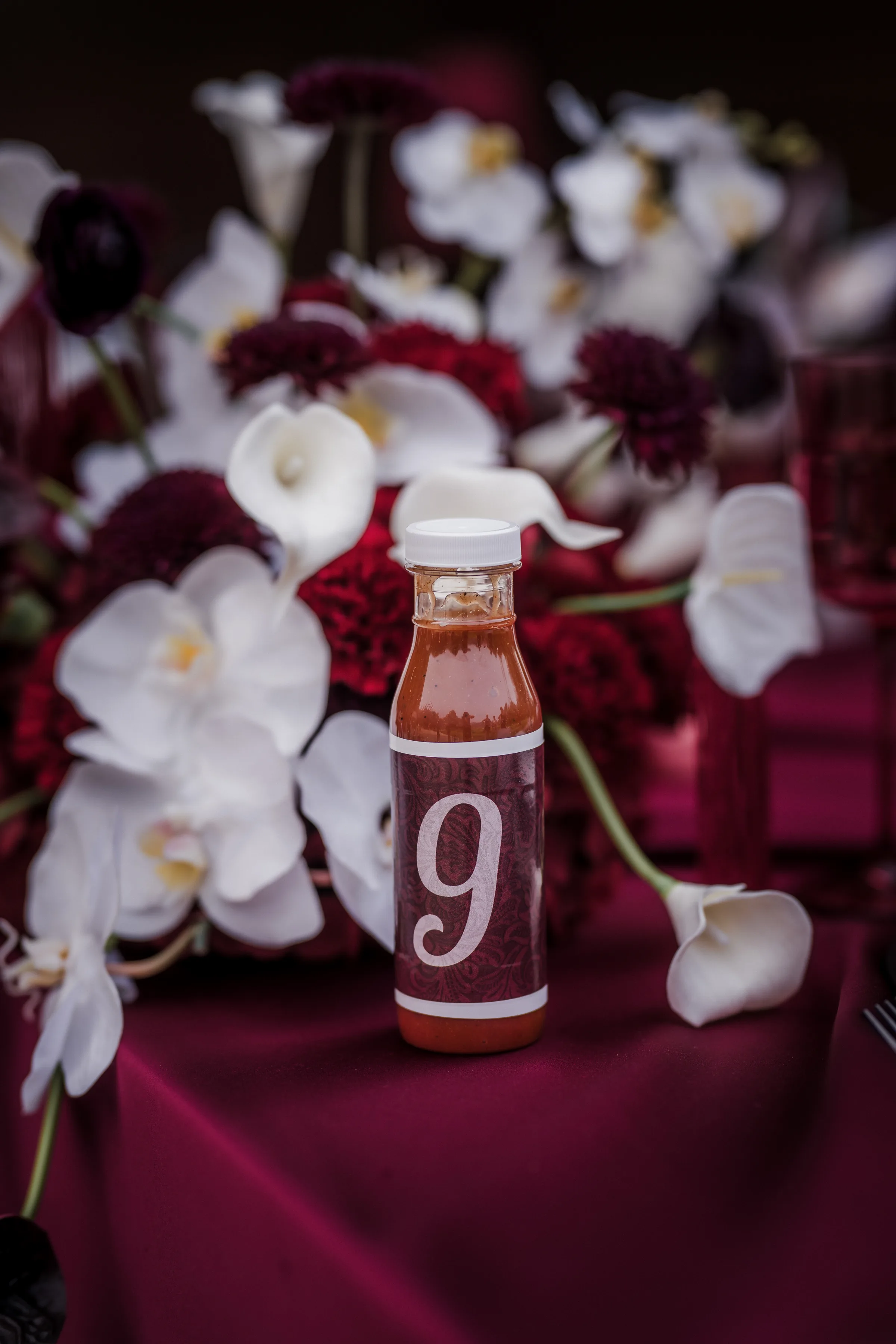 hot sauce wedding reception table number inspiration
