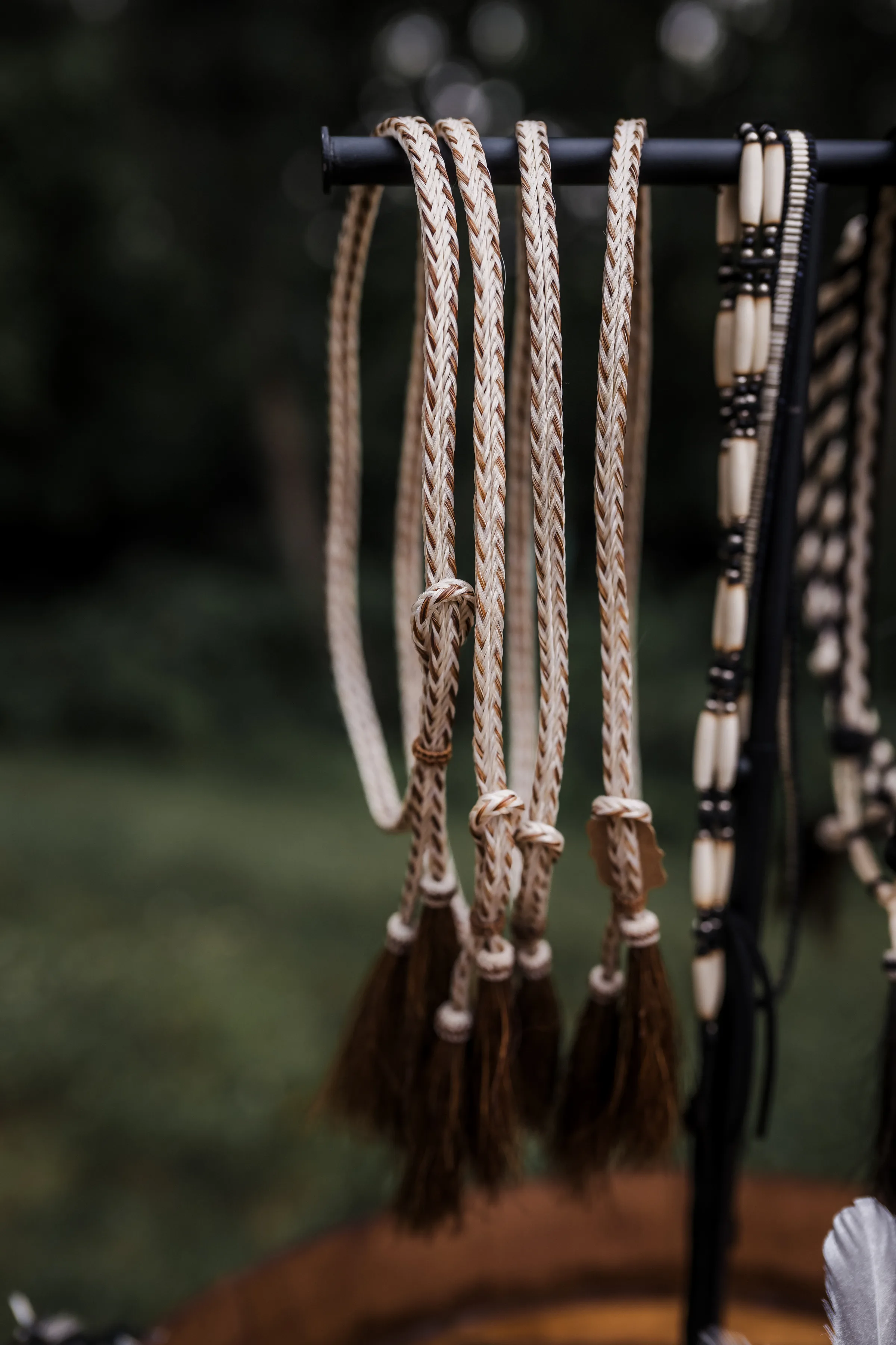 a close-up photo of cowboy hat accessories from custom hat bar vendor Hangman Hats