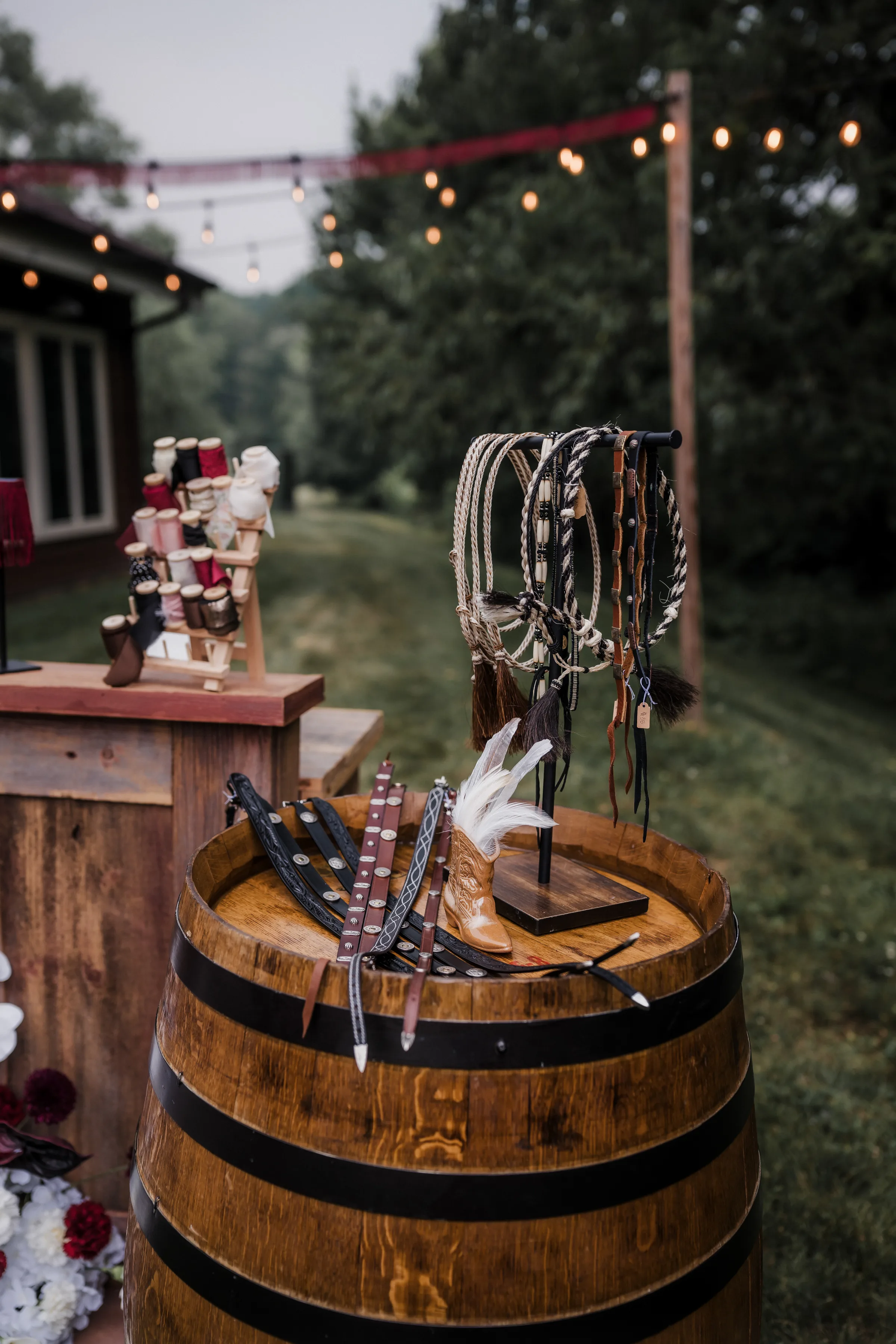 custom hat bar accessory offerings from Hangman Hats at Barnwood Events in Madison, Wisconsin