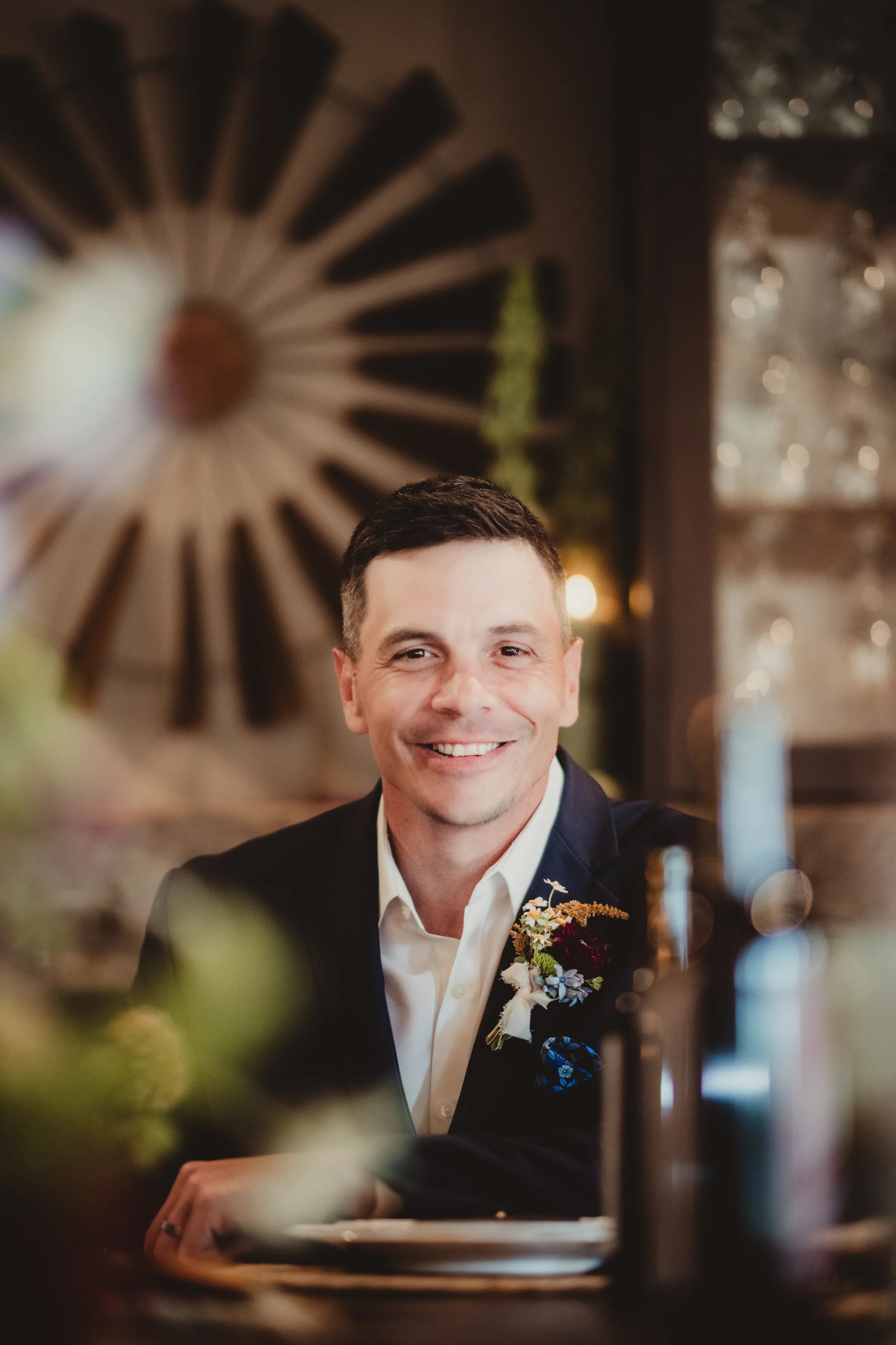 a photo of the groom model smiling