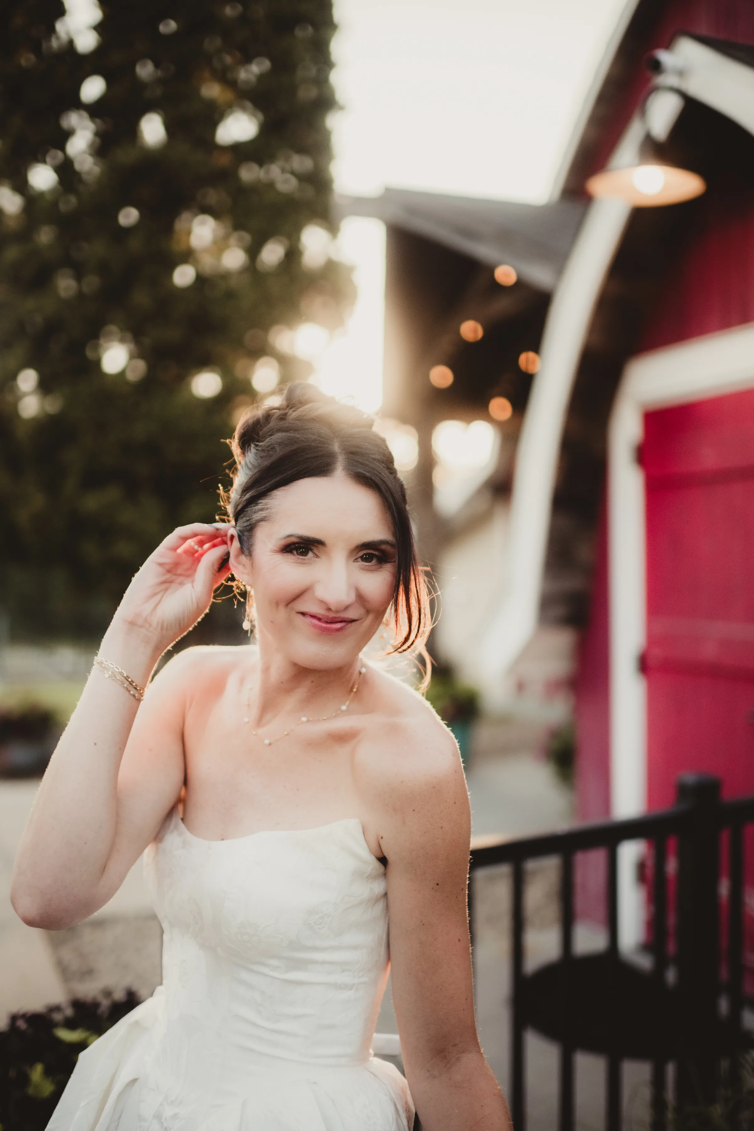a bridal portrait at sunset